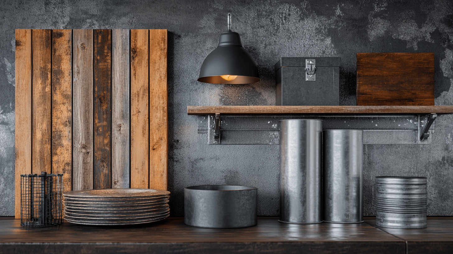 Decoratieve elementen voor de industriële eetkamer