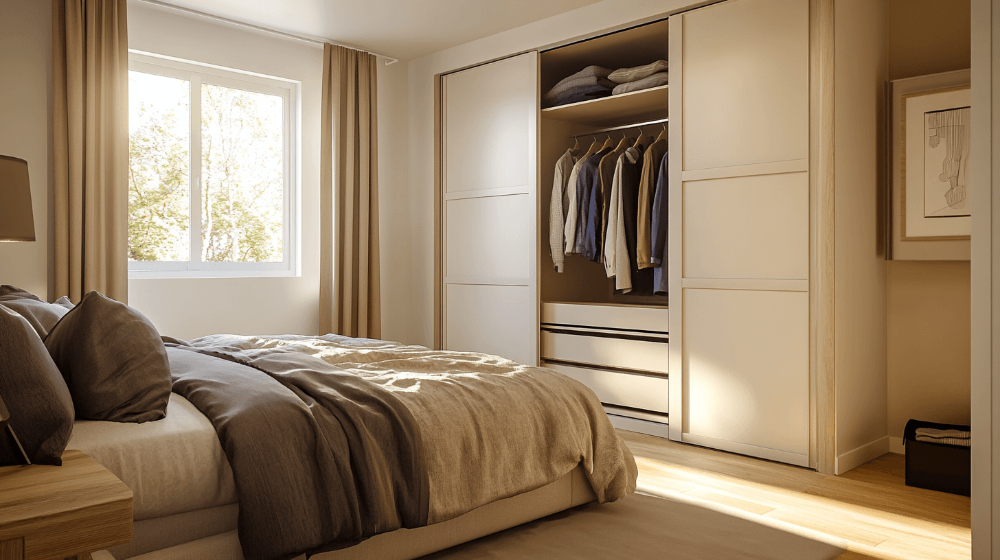 Ruimtebesparende elegantie: zweefdeurkasten in de slaapkamer