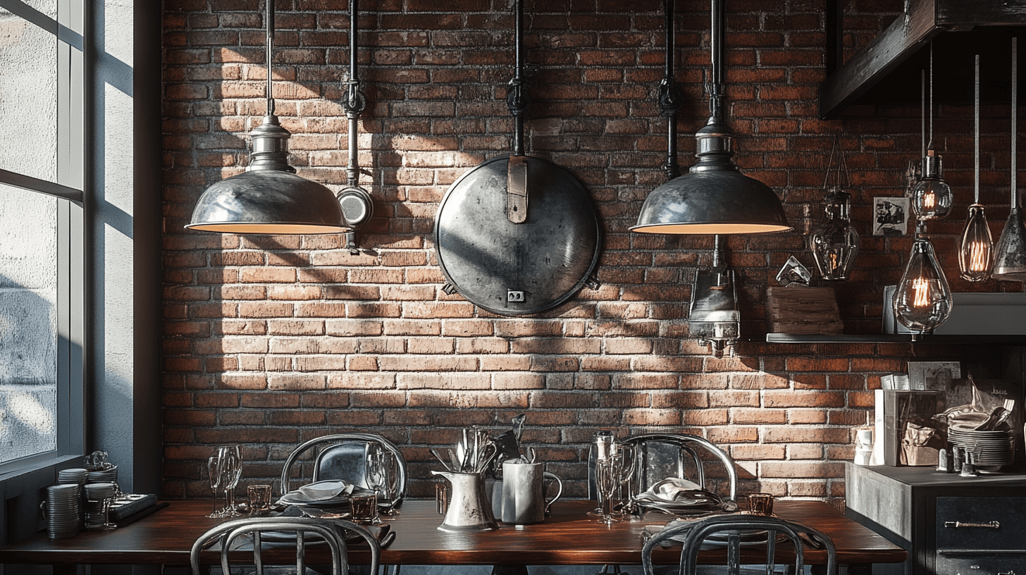 Decoratieve elementen voor de industriële look in de eetkamer