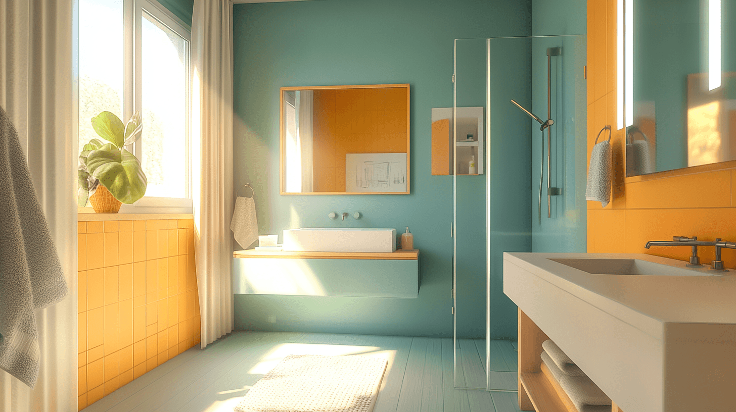 Badkamer in Scandinavische stijl: Lichte kleuren en strakke lijnen