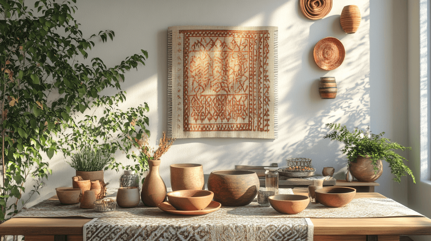 Decoraties die aardetinten benadrukken