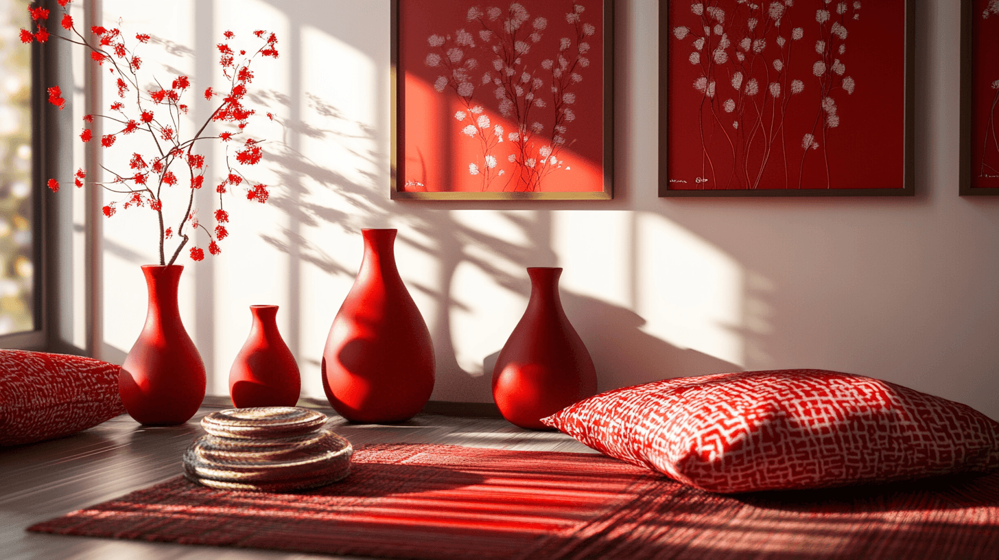 Decoratieve accenten in rood