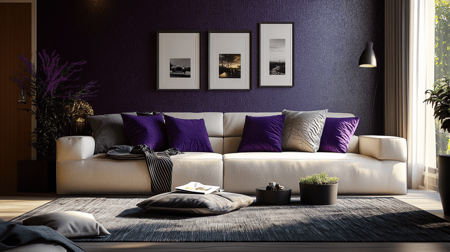 Paarse accenten in de woonkamer: Elegant en stijlvol