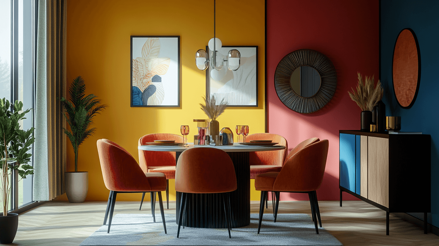 Krachtige kleuren in de eetkamer: Energie en levensvreugde tijdens het eten