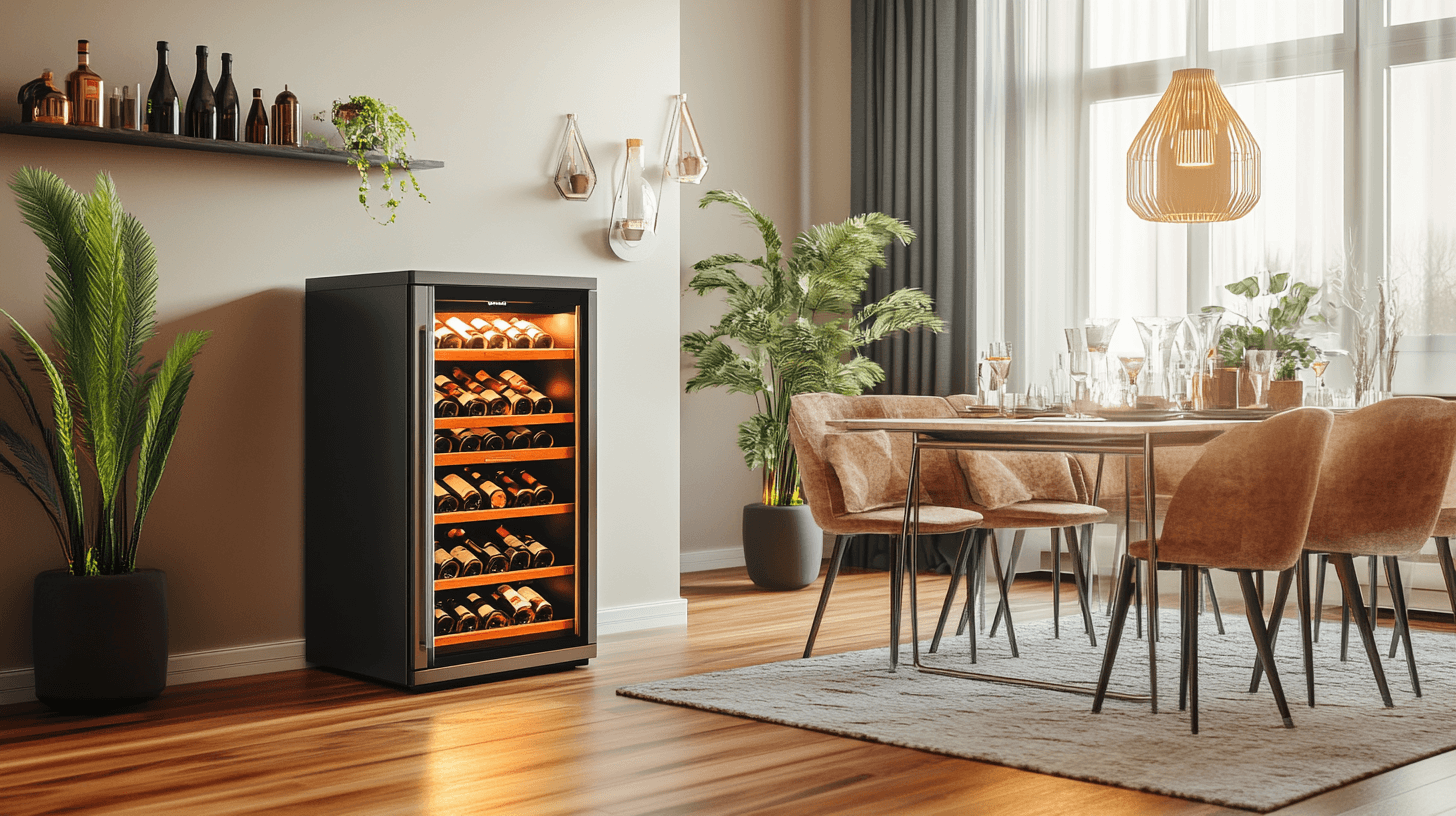Ontwerpideeën voor een eetkamer met wijnkoelkast