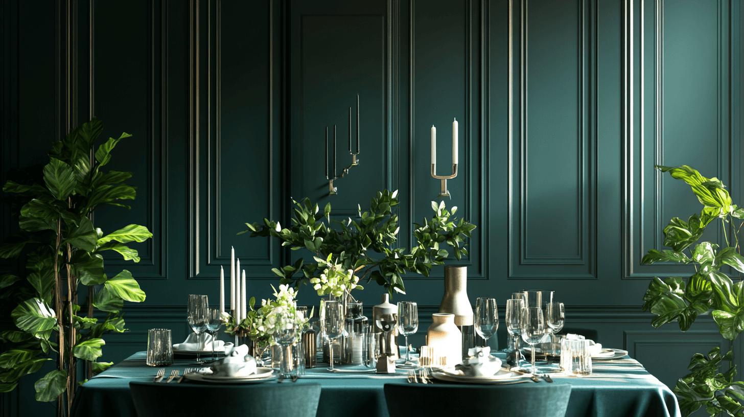 Decoratie in donkergroen: Natuurlijke accenten voor je eetkamer