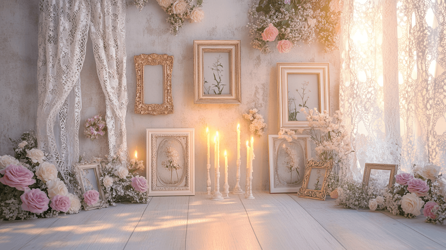 Decoratie in romantische stijl: bloemen, kaarsen en meer