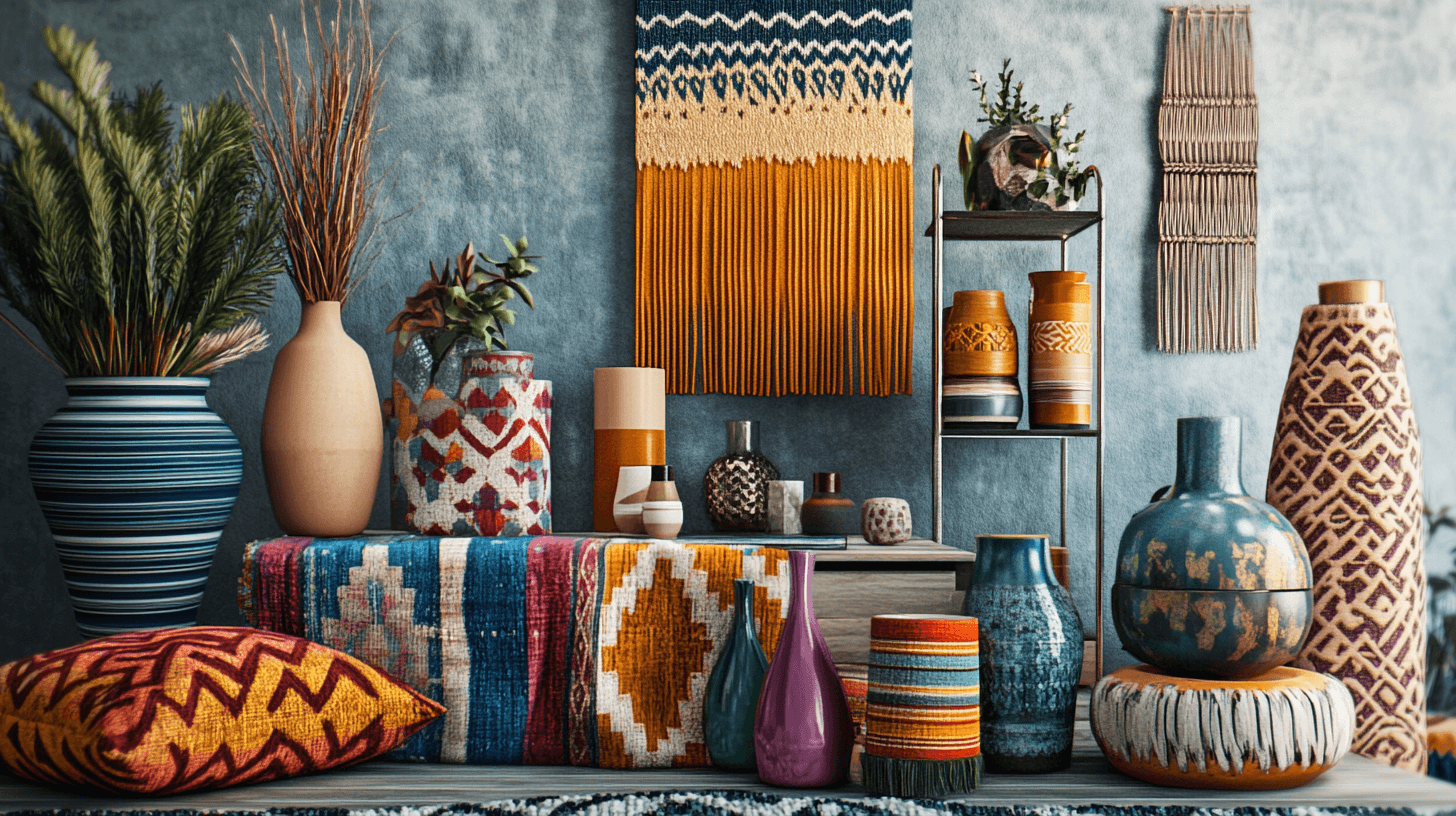 Decoraties en accessoires voor de Boho-Mid-Century-look