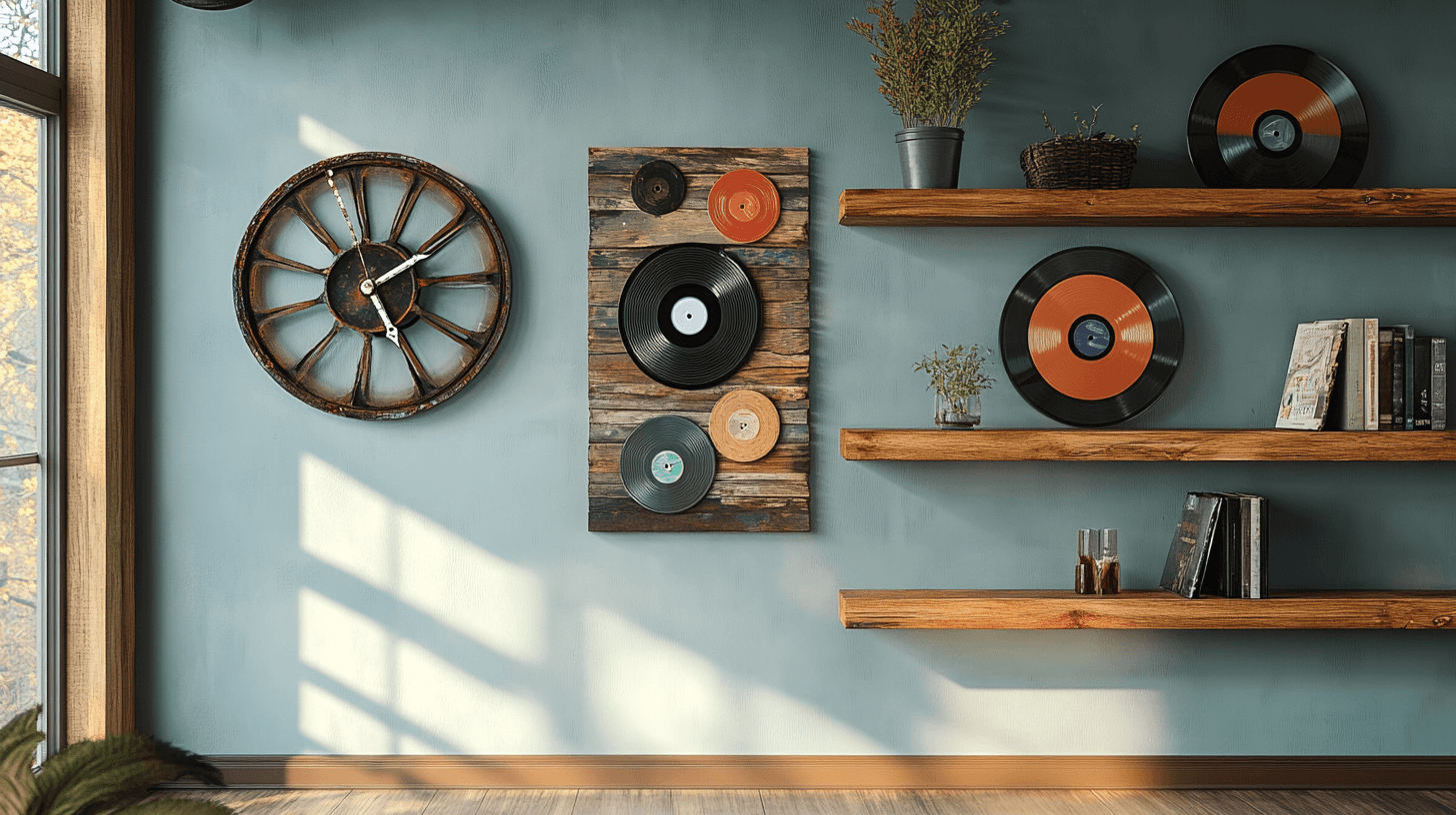 Creatieve wanddecoratie met upcycling-elementen