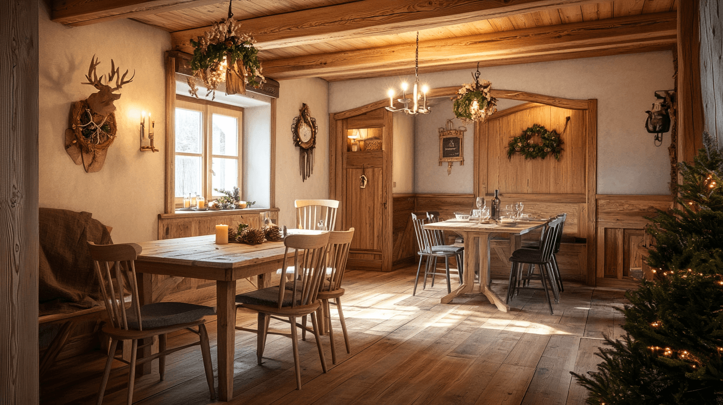 Eetkamer in landelijke stijl: Gezelligheid en natuur verenigen