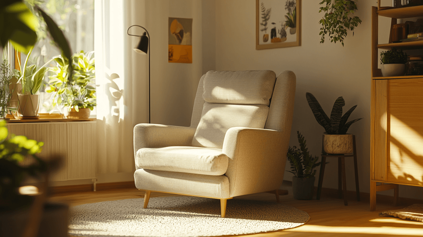 Gestoffeerde stoel in Scandinavische stijl: Minimalisme ontmoet gezelligheid