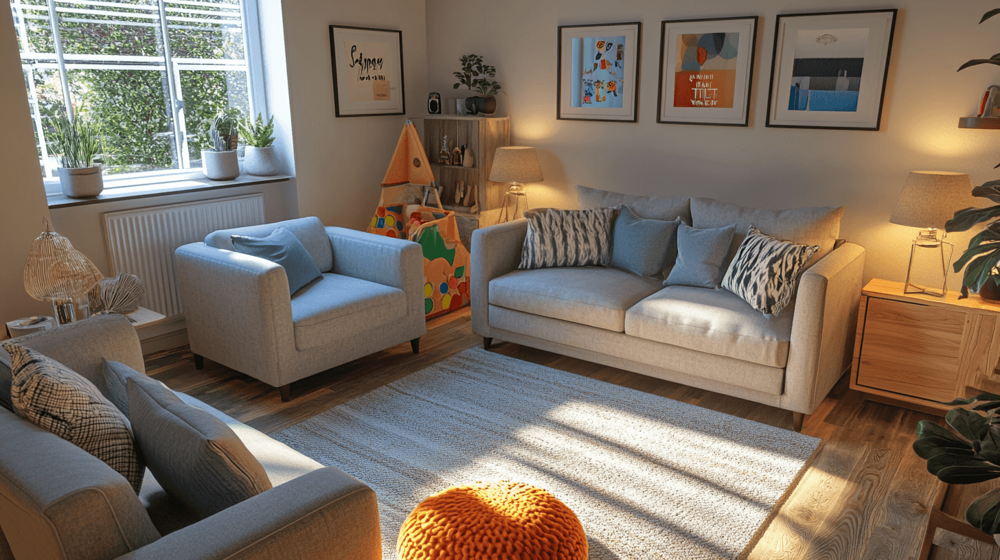 Woonkamer voor gezinnen: Functionaliteit ontmoet gezelligheid