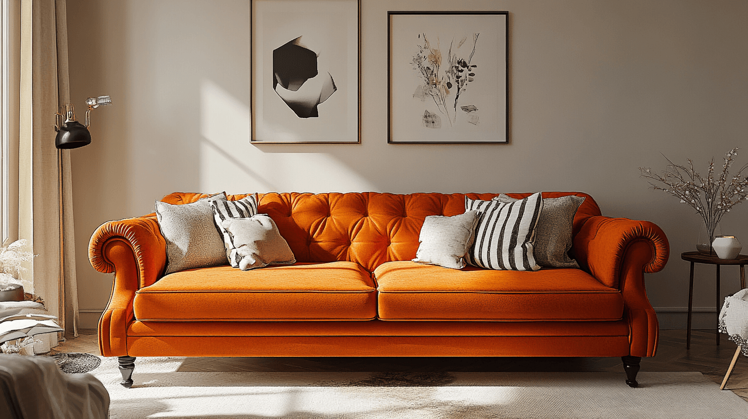 Oranje meubels als blikvanger