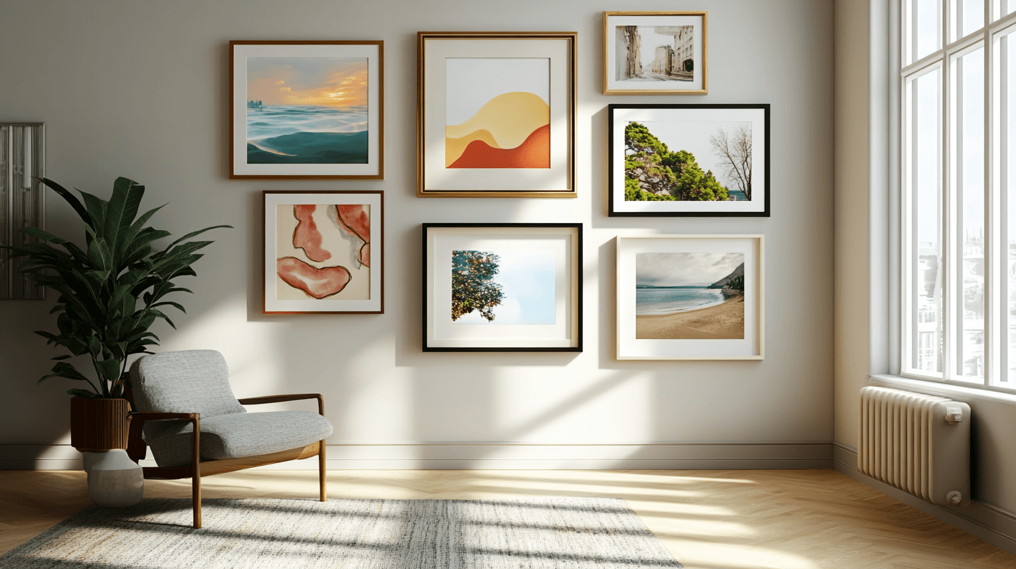 Galeriewanden vormgeven: De perfecte mix van lijsten en kunst