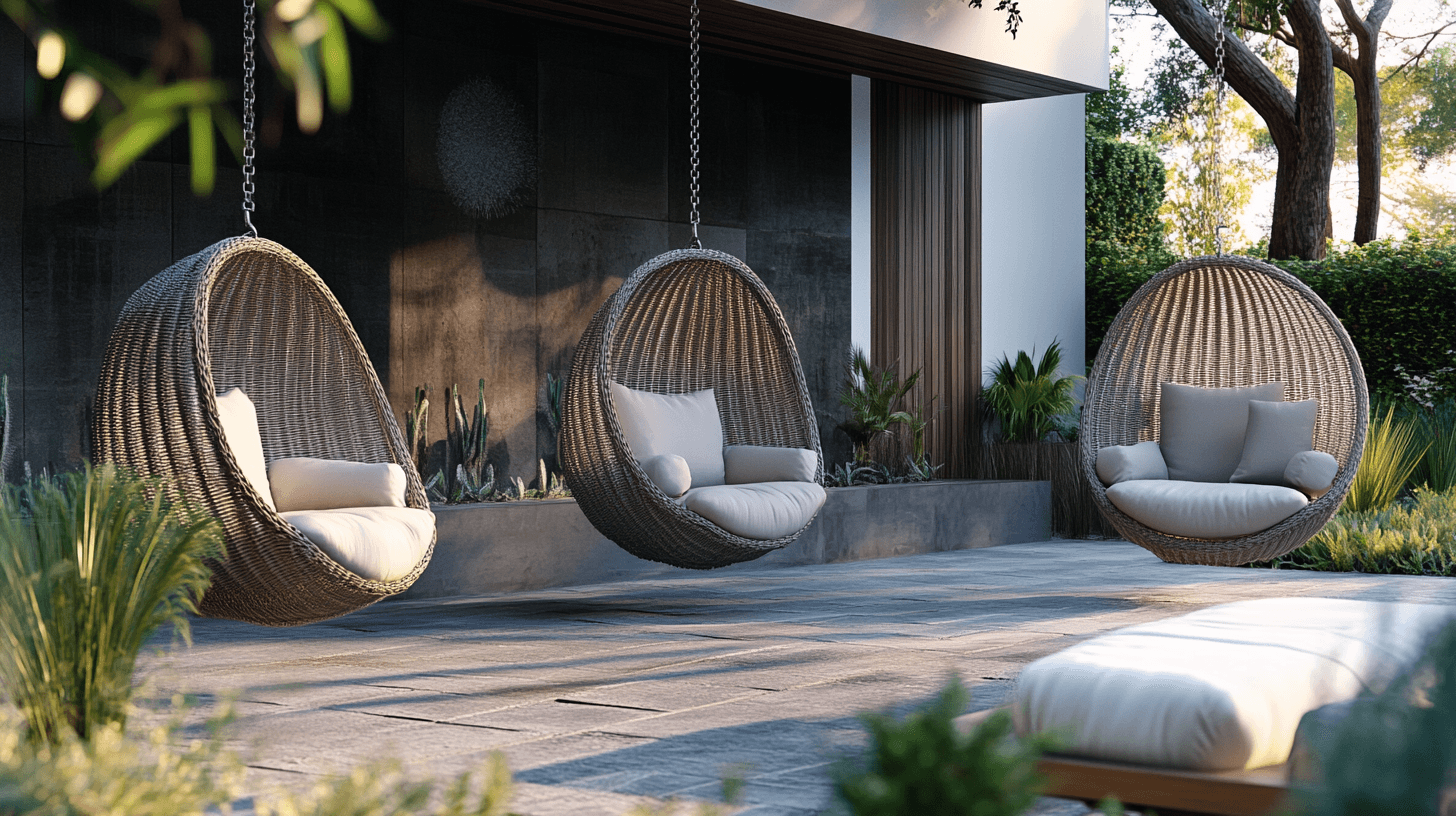 Innovatieve zitoplossingen: hangstoelen en loungemeubels