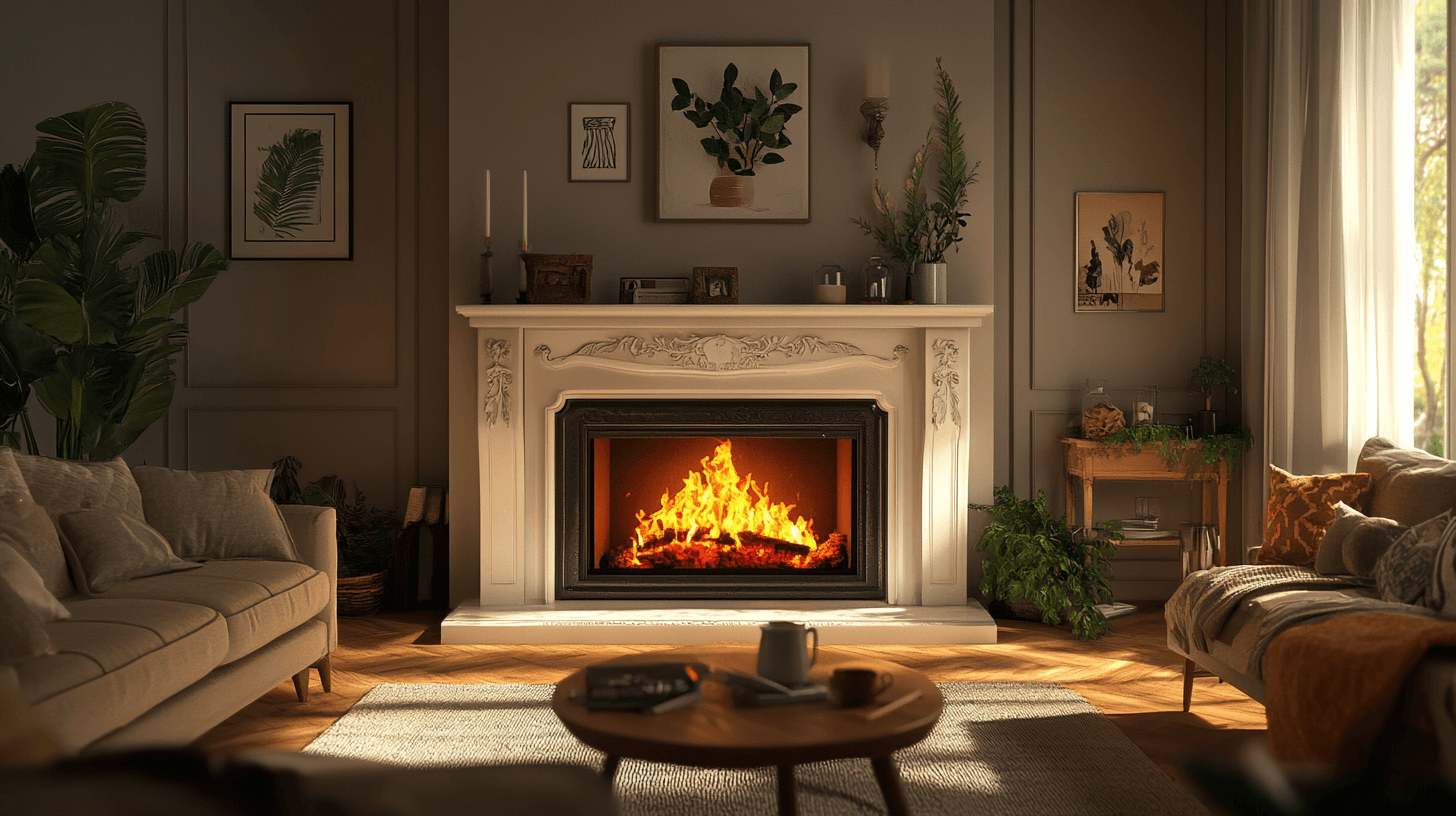 Woonkamer met open haard: Gezelligheid en warmte voor koude dagen