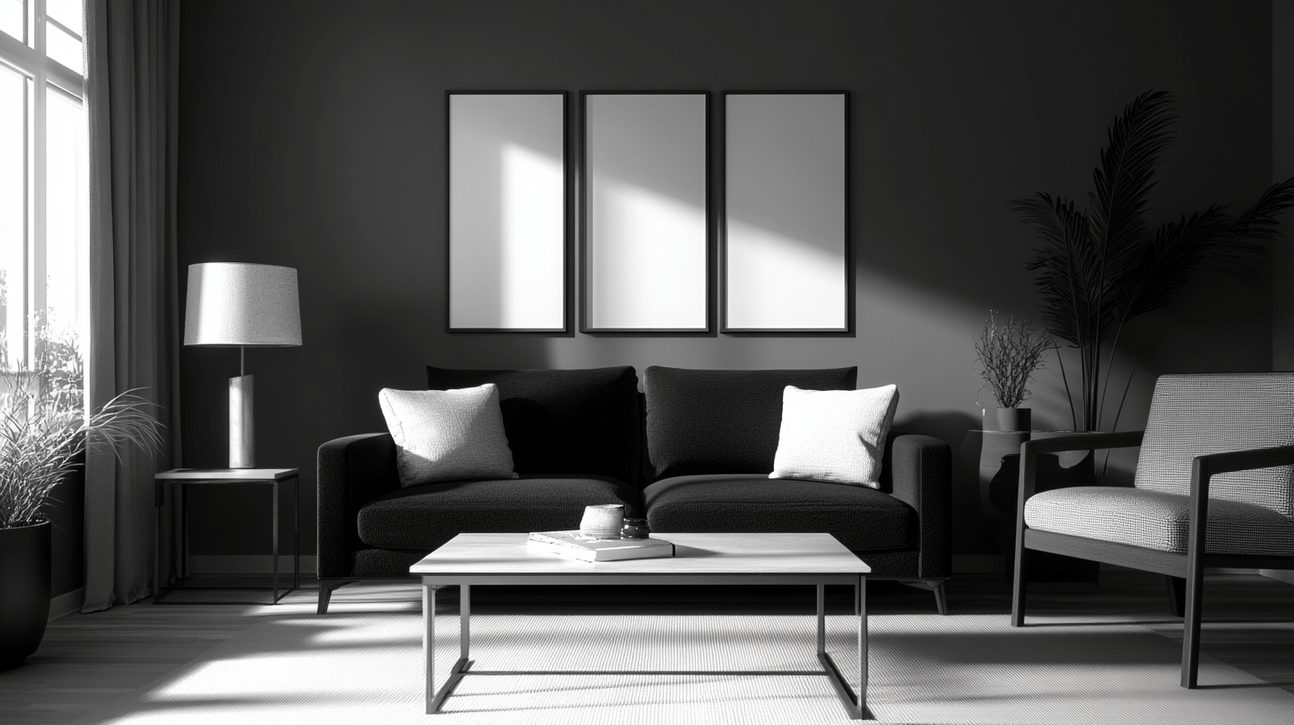 Meubels en decoraties voor een monochroom woonconcept