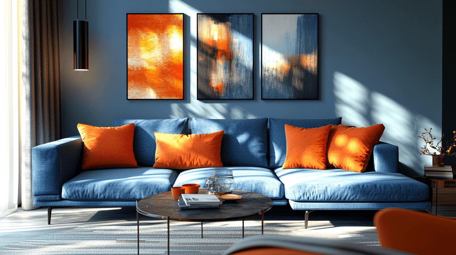 Blauw en Oranje: Frisse Mix voor moderne Ruimtes