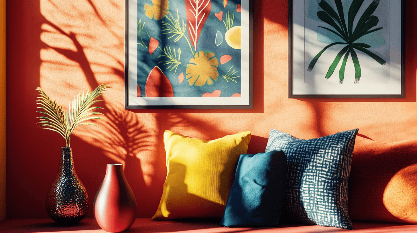 Decoratie met felle kleuren