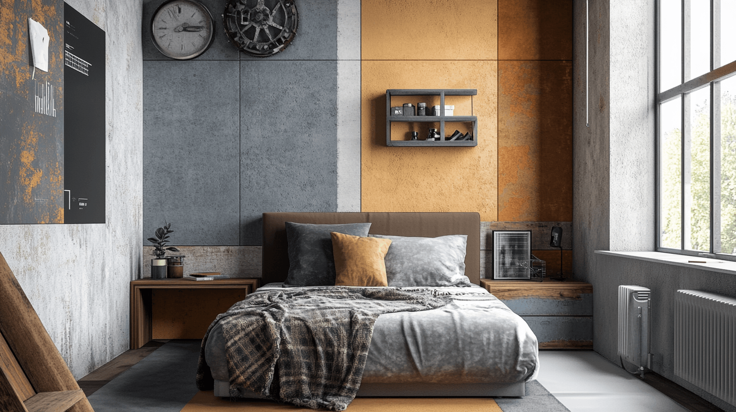 Kleuren en materialen in industriële stijl