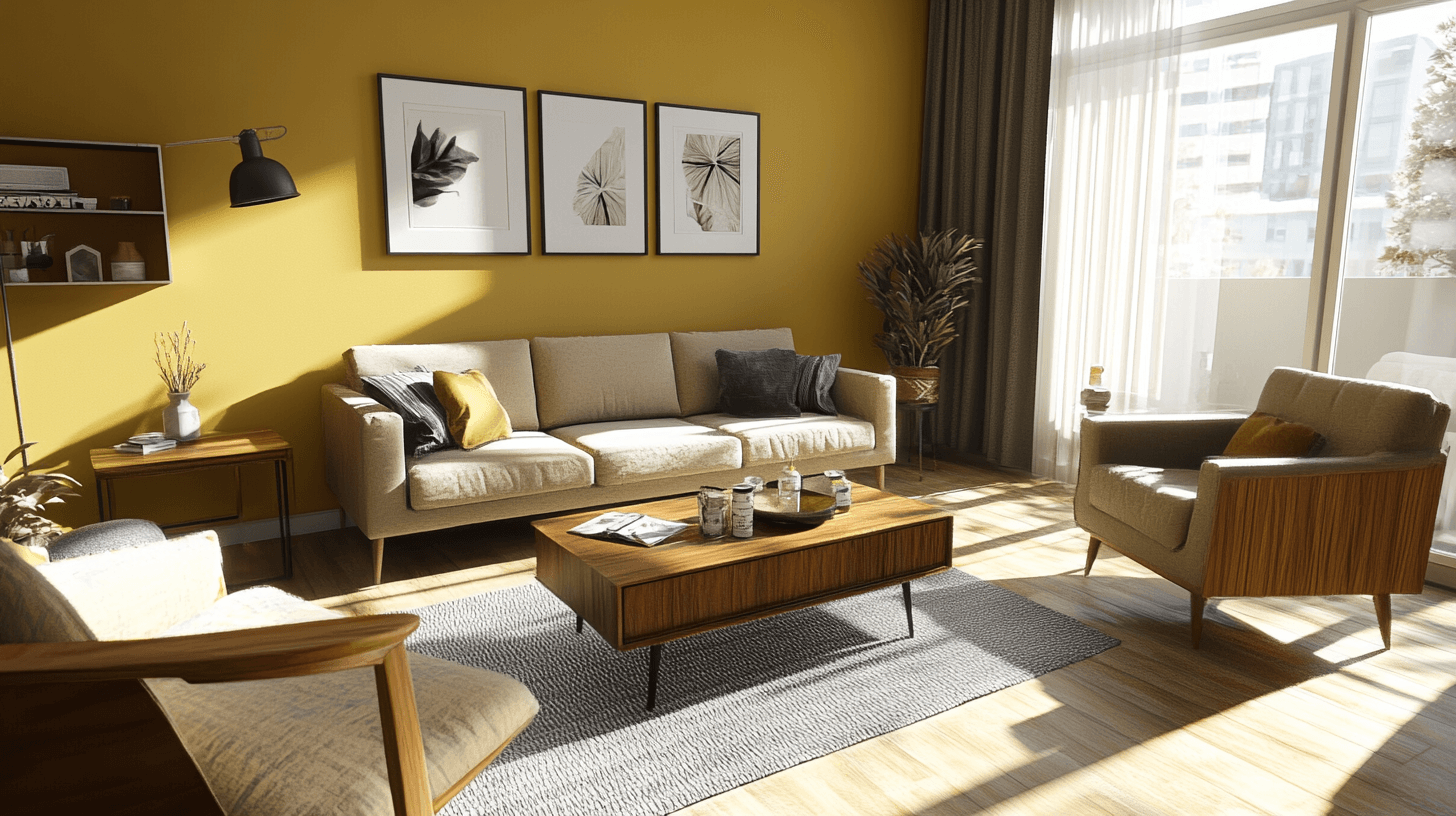 Muren in mosterdgeel ontwerpen