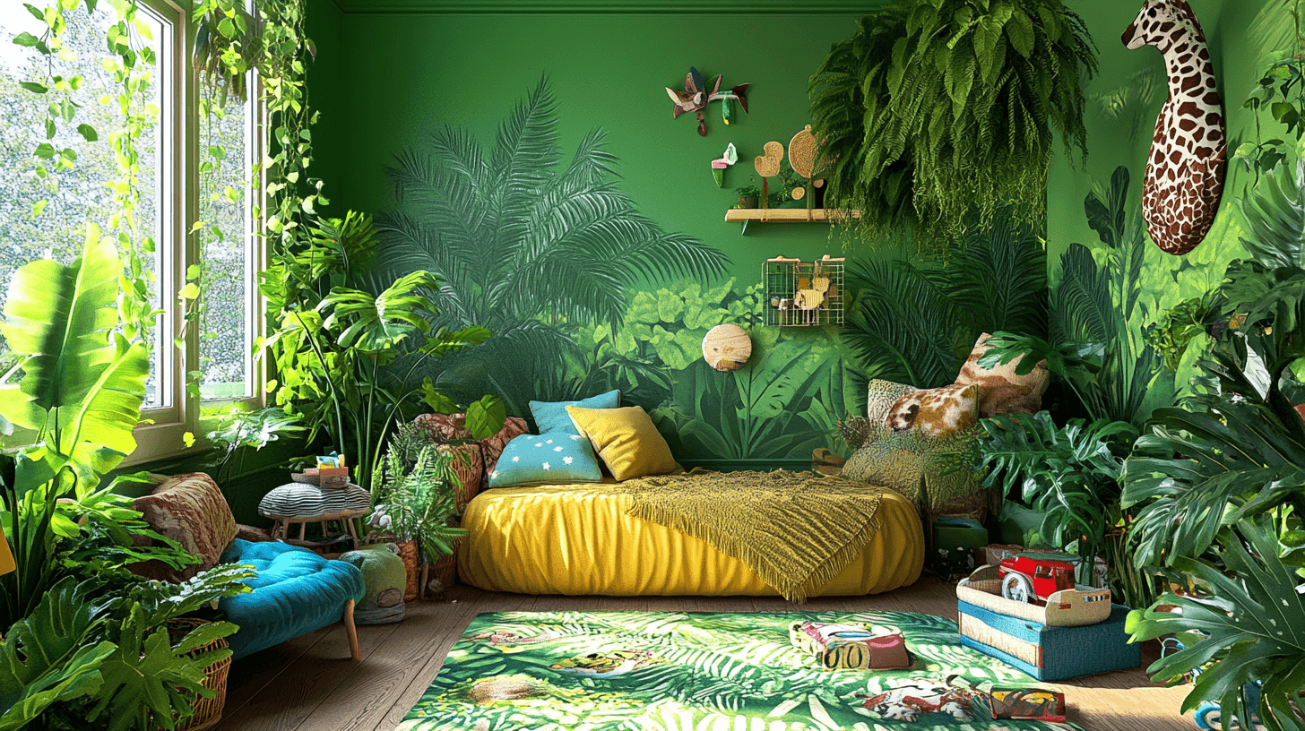 Kinderkamer in jungle-stijl: Creatieve en kleurrijke ideeën