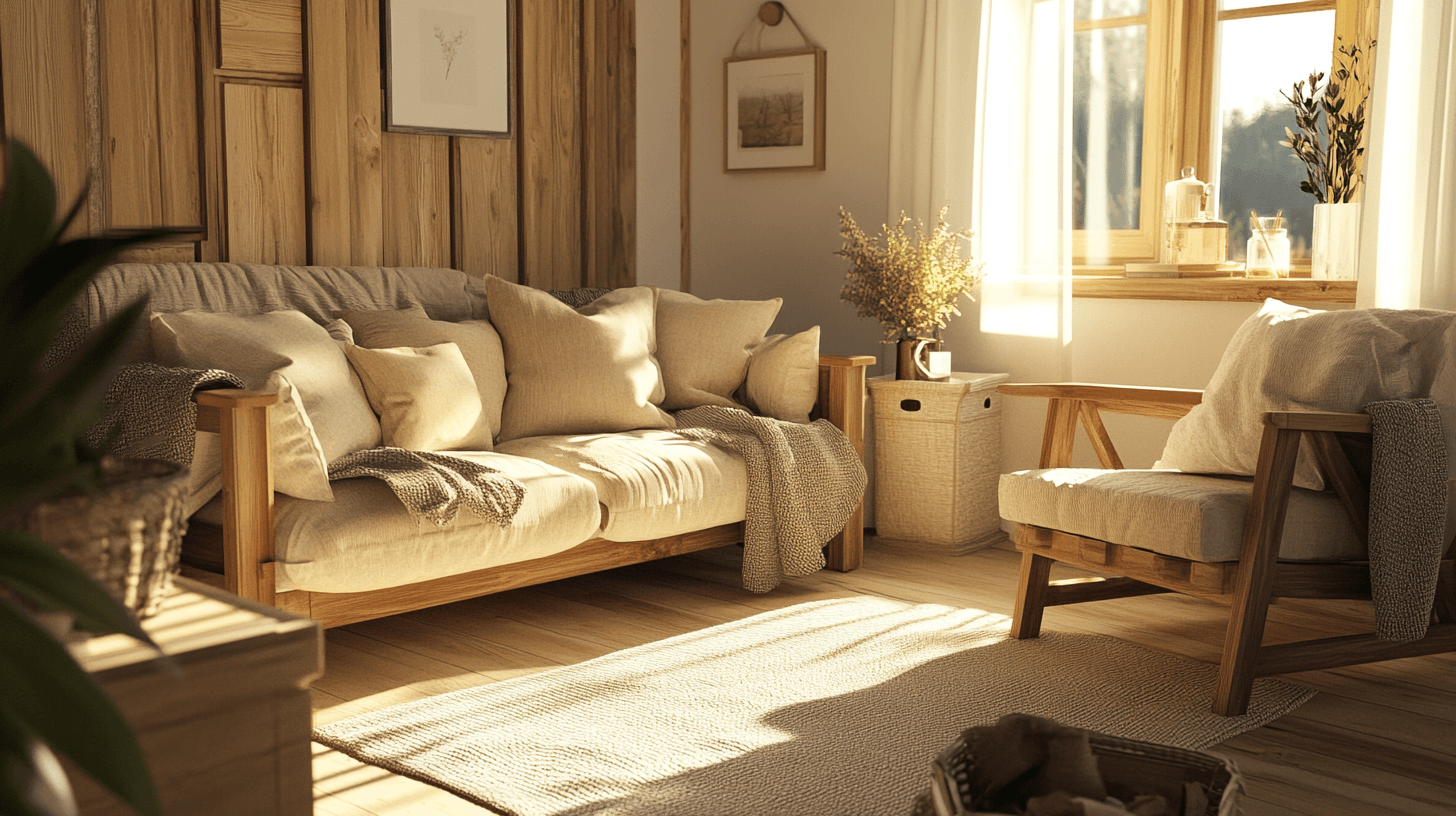 Rustieke woonkamer: Natuurlijke materialen en charme combineren