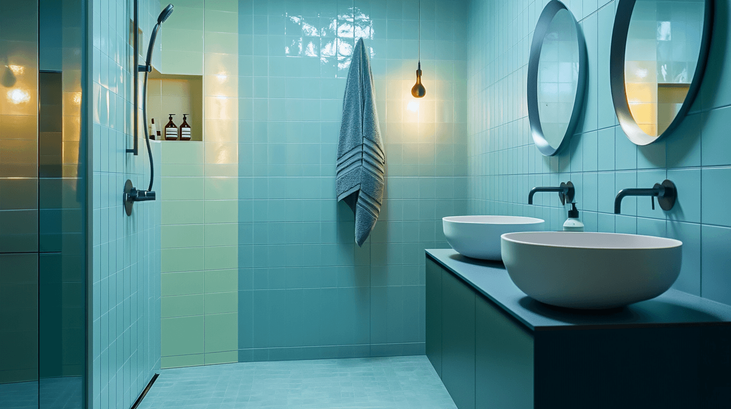 Kleurenpalet in de badkamer: Frisse uitstraling met blauw- en groentinten