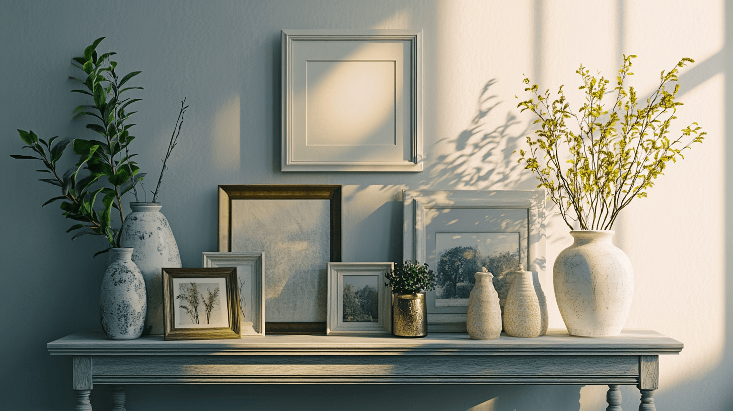Decoratieve vormgeving van de consoletafel