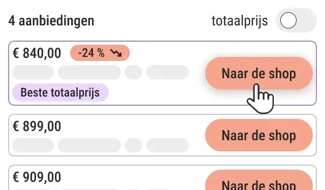 Alle prijzen in één oogopslag