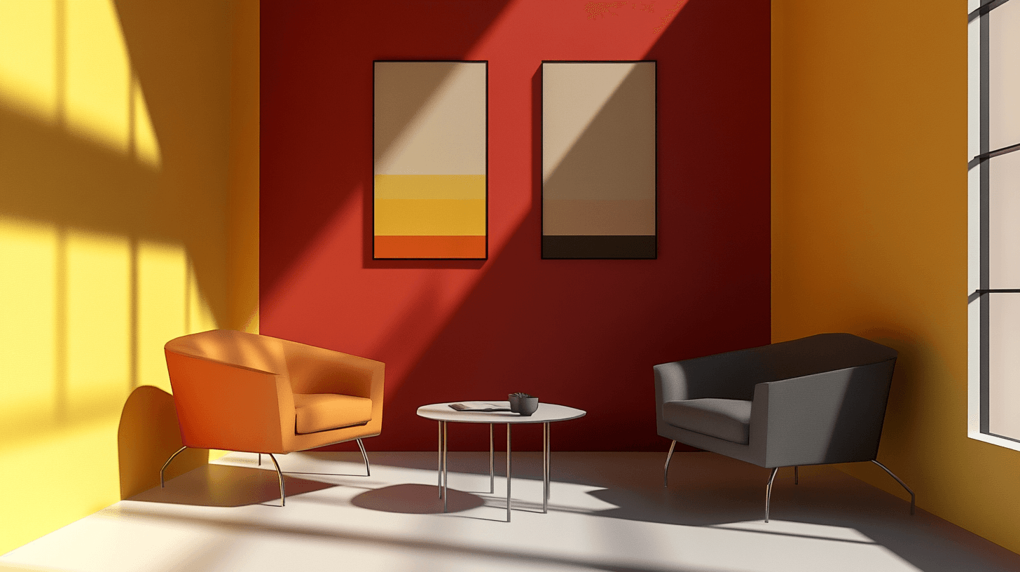 Combinatie van krachtige kleuren en minimalistische ontwerpen