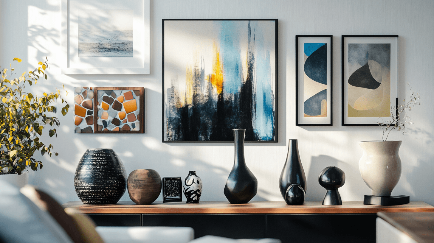 Kunstobjecten als stijlvolle accenten in de woonkamer
