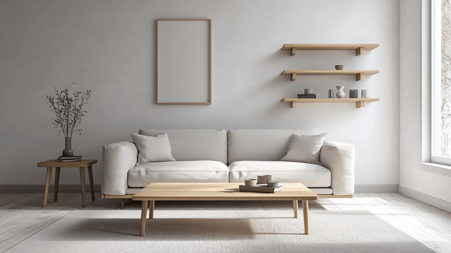 Minimalistische meubels voor een Scandinavische woonkamer