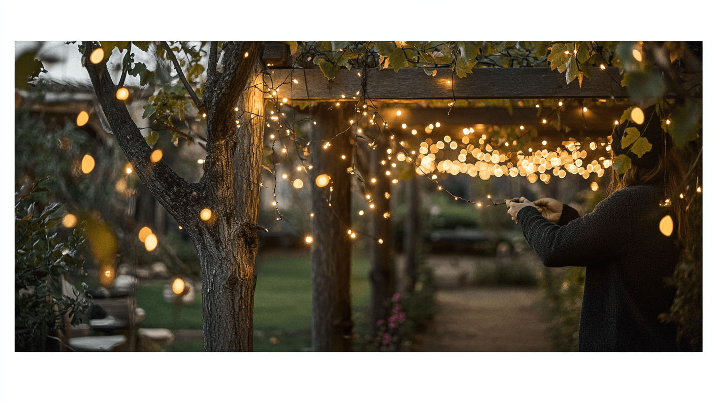 Tips voor het installeren van lichtslingers in de tuin