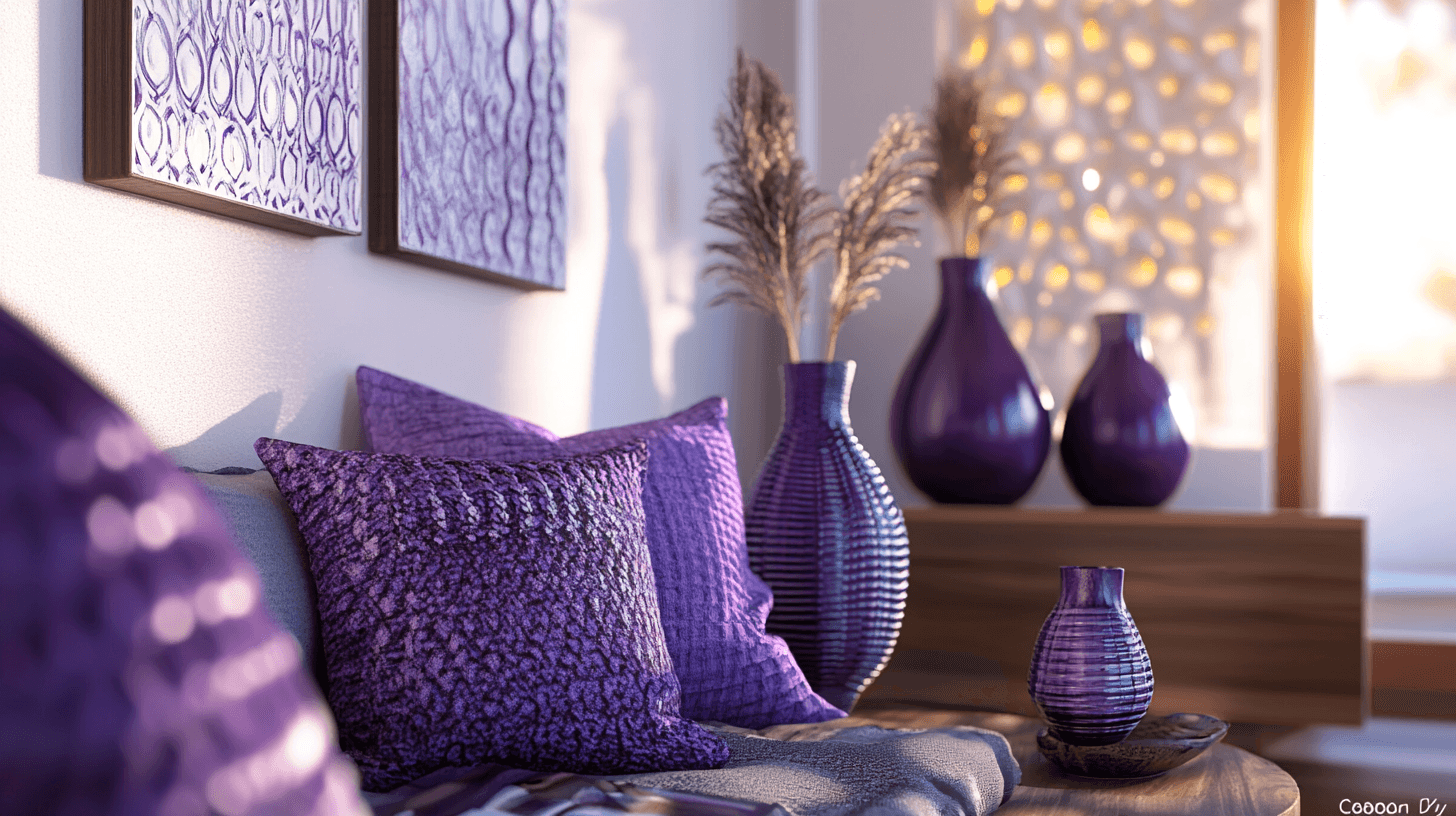 Decoratieve accessoires in paars