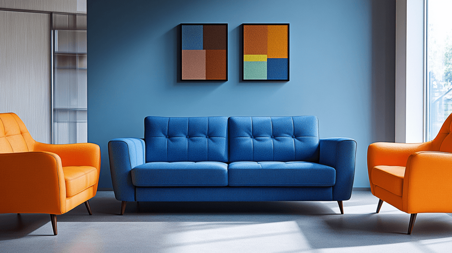 Meubels in Blauw en Oranje: Een harmonieuze Samenwerking