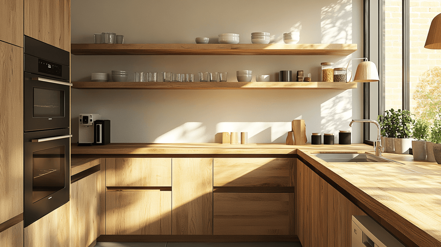 Ontwerpideeën voor een moderne keuken met hout