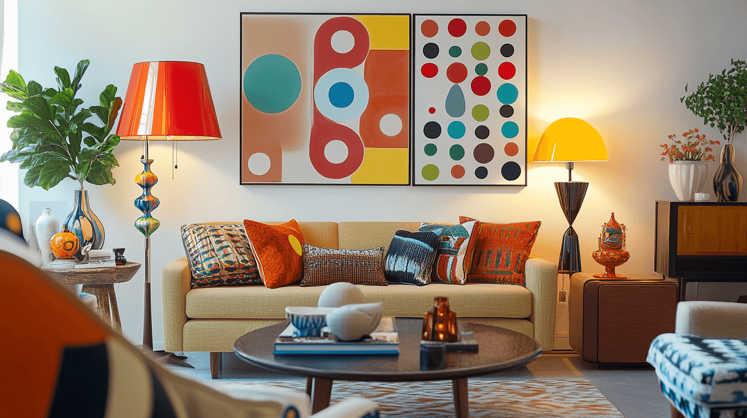 Decoratieve accenten in retro pop stijl