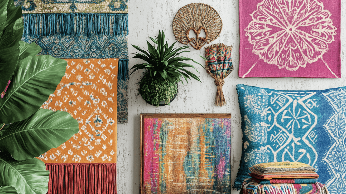 Decoratie en accessoires in kleurrijke boho-stijl