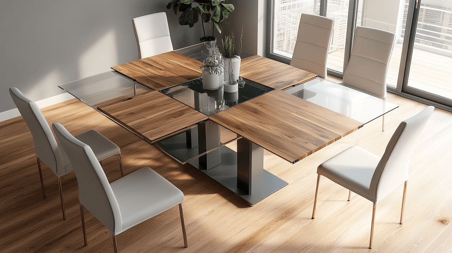 Materialen en ontwerpen voor uitschuifbare eettafels