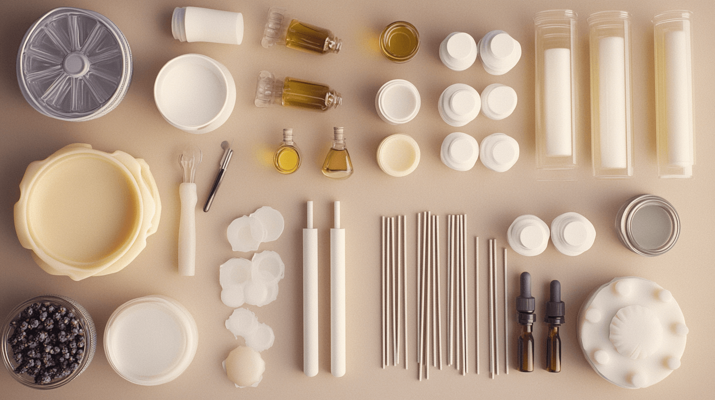 Materialen en gereedschappen voor DIY-kaarsen