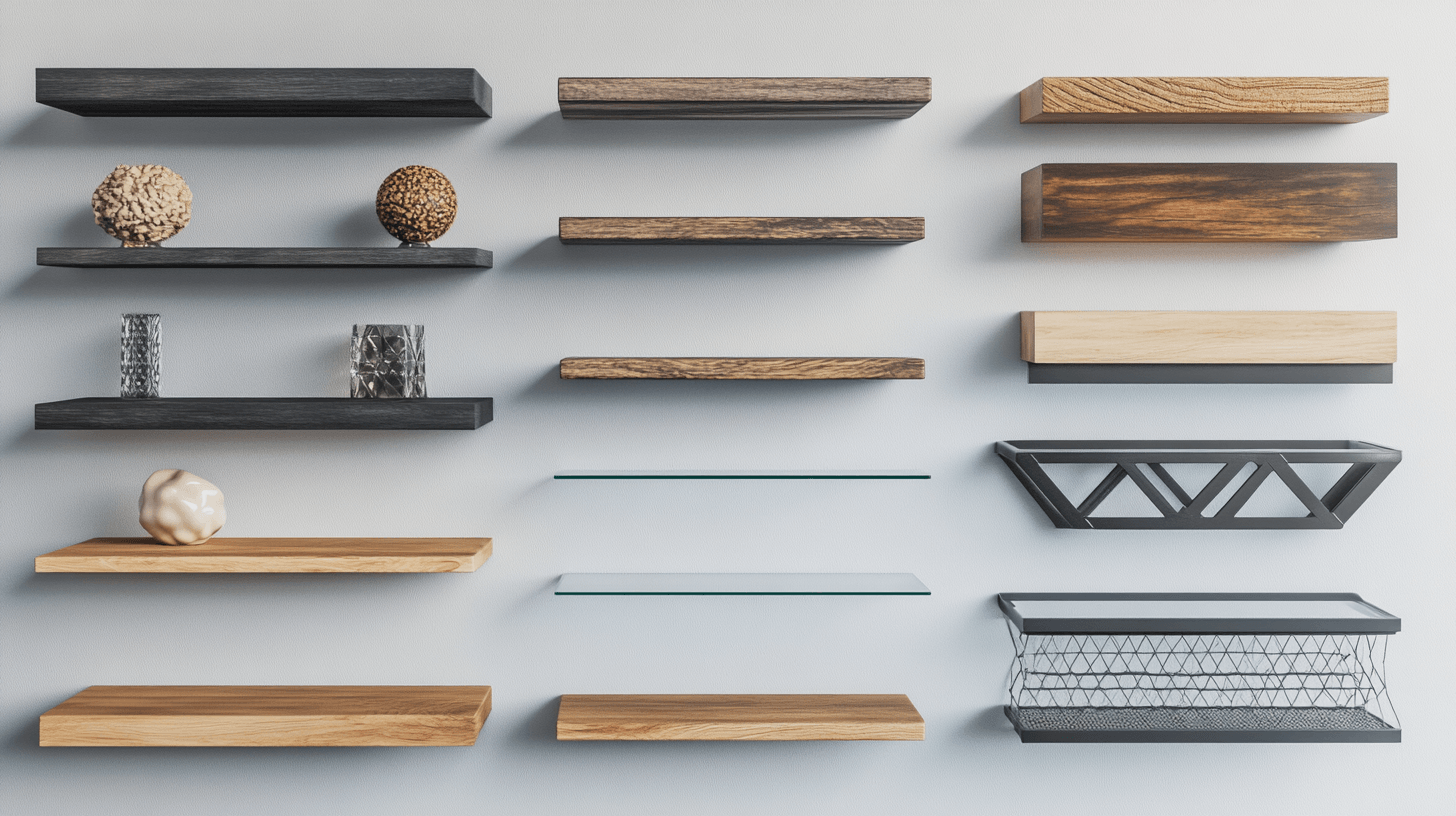 Verschillende ontwerpen en materialen van wandplanken