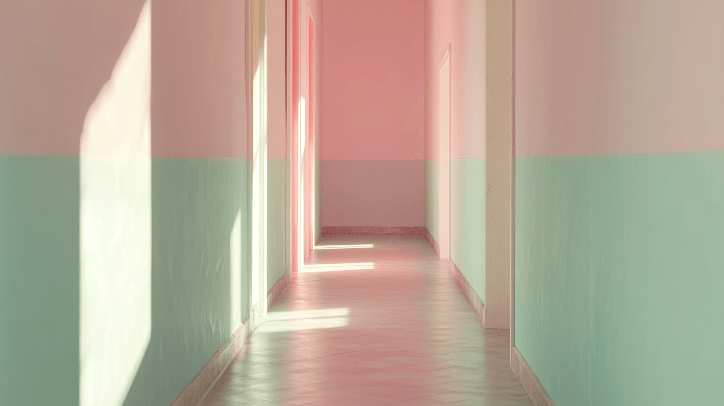 Pastelkleurige wanddecoratie voor de gang