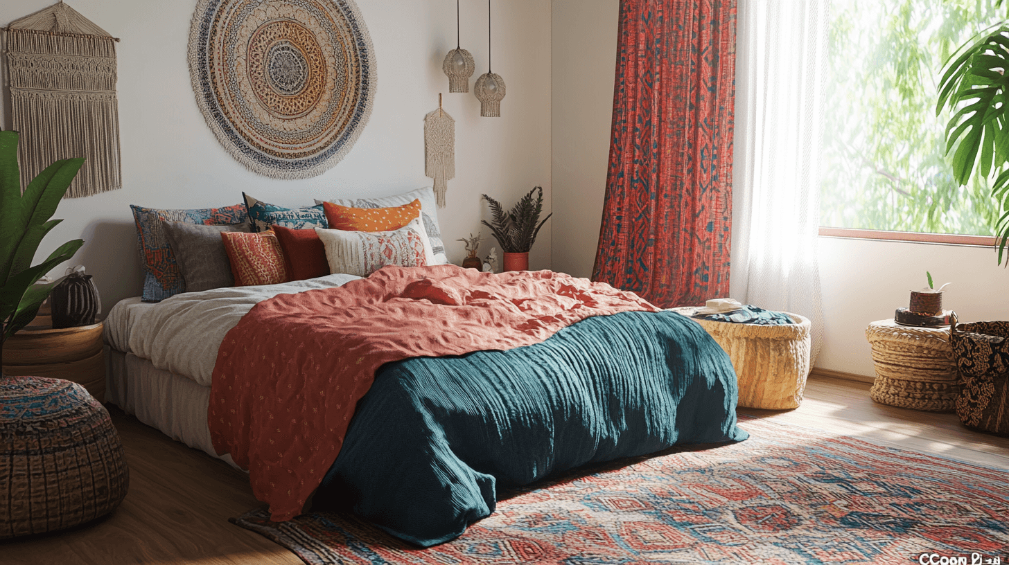 Kleuren en textiel in de boho-slaapkamer: Harmonieus en warm