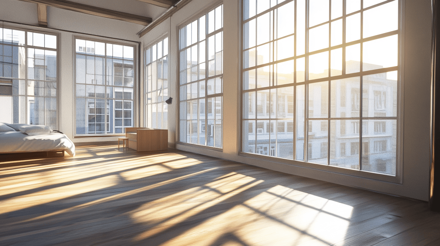 Interieurontwerp in de loft-slaapkamer