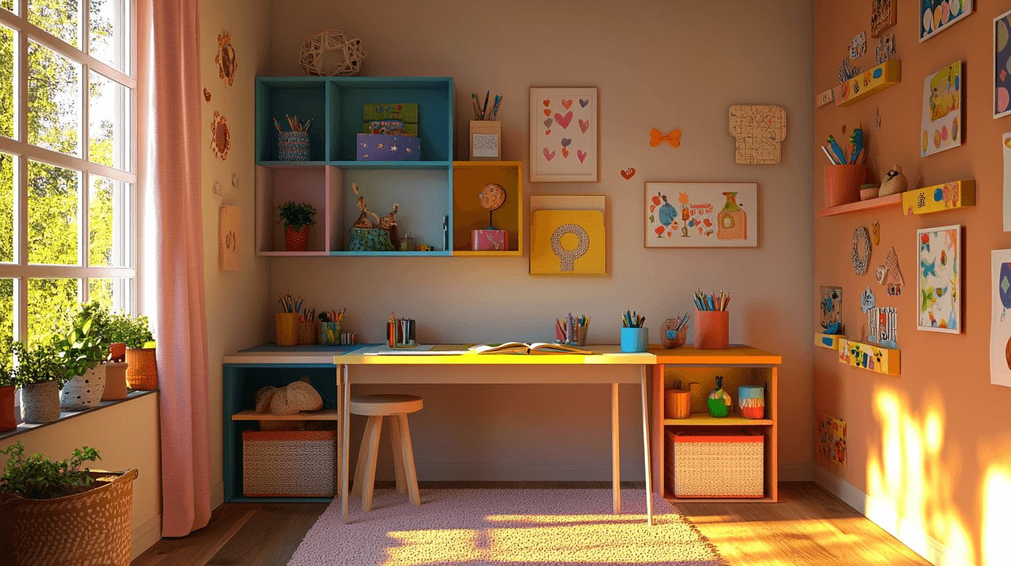 Kinderkamer met geïntegreerde leerzone: functie en plezier verenigen