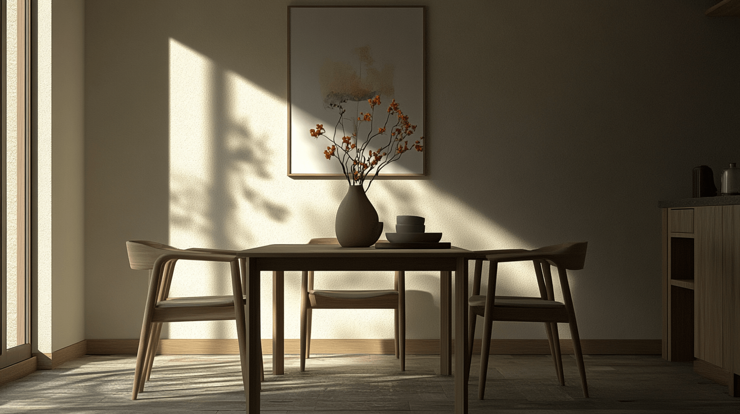 Decoratie in de minimalistische eetkamer