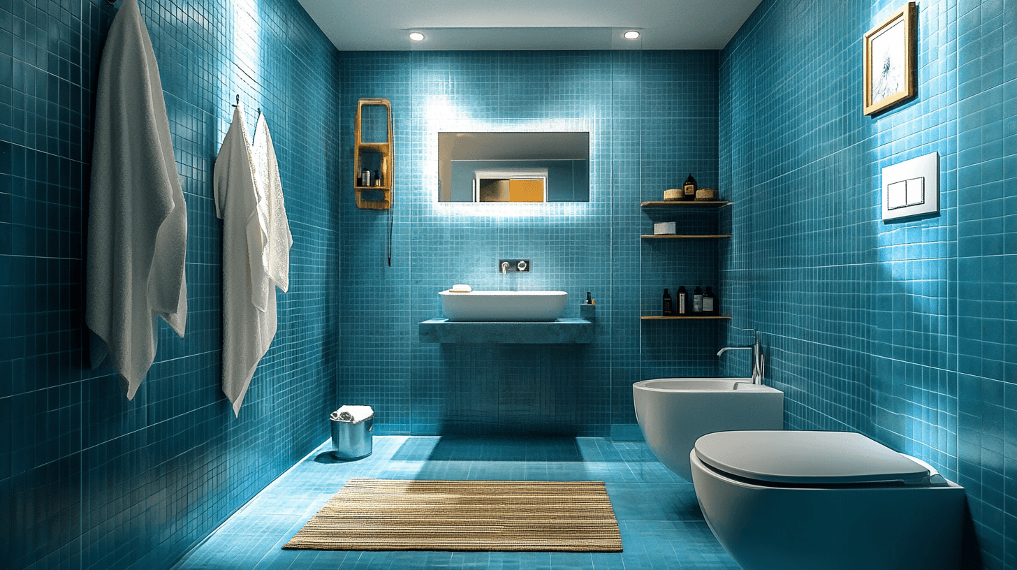 Het effect van blauw in de badkamer