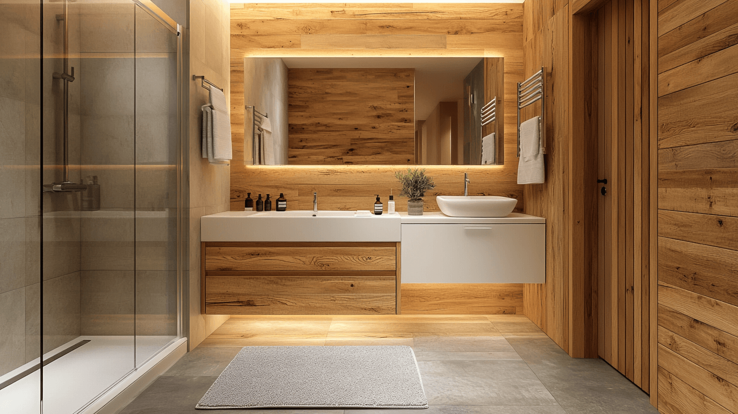 Badkamer met houten elementen: Natuurlijke uitstraling en wellness