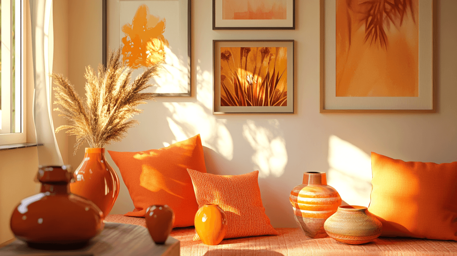 Decoratieve accenten in oranje